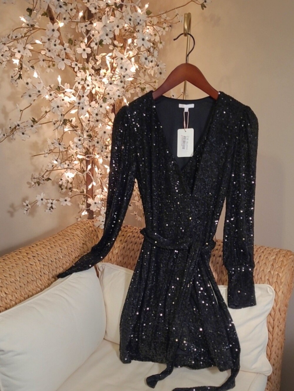 Black Sequin Mini Dress  NWT